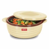 MILTON Aspire 1500 Serving Casserole, Double Walled Inner Stainless Steel, PU Insulated Kitchen Hot Pot, Keeps Food hot & Fresh for Roti, Biryani, 1180 ml, Beige