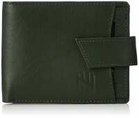 Nelle Harper Men's Leather Bifold Wallet, Dark Green, (NHMLWV004)