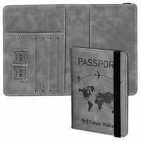 Storite Grey RFID Blocking PU Leather Travel Passport Holder Cover Travel Wallet Organiser Passport Case Travel Document Organiser for Men & Women (14.58 X 11CM- Grey)