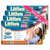 Little's Baby Diapers L Size (Large) Pants Style | 9-14 kg | 120 Count - Pack of 4 (Location Specific)