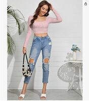 AVANOVA Maroon Women's Ruched Bust Solid Crop Top (17 Maroon L)