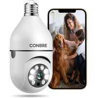 Conbre LightXR 2MP Full HD Indoor Wireless WiFi CCTV Security Camera | Motion Tracking | Two Way Talk | Colored Night Vision | Support Upto 128GB SD Card | Includes E27 Holder