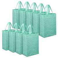 Heart Home Shopping Handbag | Grocery Handbag | Shopping Bag | Grocery Shopping Bag | Reusable Shopping Bags | Vegetable Bag | Eye-Print Carry Bag | Pack of 9 | Green