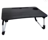 OANGO WOODEN LAPTOP TABLE   (Finish Color - BLACK, Pre Assembled)