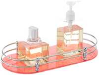 Amazon Brand - Solimo Premium Acrylic Glass Wall-Mount Corner Shelf with Heavy Oval Rod for Multipurpose use in Bathroom and Kitchen (Pink, 12 x 5.5 Inches, 1 Pc)