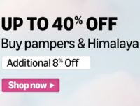 Upto 40% off on Pampers & Himalaya Baby Care + Extra 8% off