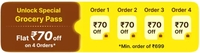 Flipkart Kilos - Unlock Special Grocery Pass Flat ₹70 off on 4 orders* Min order of ₹699 (User Specific)