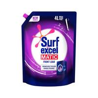 Surf Excel Matic Front Load Liquid Detergent 4L Refill Pouch, Designed for Tough Stain Removal on Laundry in Washing Machines - Mega Saver Pack