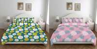 Amazon Brand - Solimo Bedsheet | Double Bed | 2 Pillow Covers | 80-85 GSM (Set of 2) (Polka Dot Green and Floral Pink) 