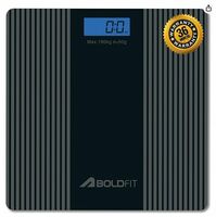 Boldfit Weight Machine for Body Weight Weighing Machine Digital Bathroom Scale for Human Body Weight Extra Thick Weighing Scale for Home with Large LCD Display 36 Months Warranty -Nexus, Black