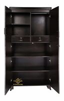 CASPIAN Engineered Wood Double Door Wooden Wardrobe (Coffee Black) 