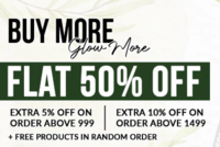 The Natural Wash - Buy More Glow More Sale | Flat 50% + Buy 1 Get 2 Free + Extra 10% off on Order Above Rs. 1499 + Freebies