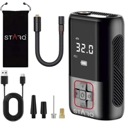  STARQ Inflate Pro Portable 2in1 Tyre Inflator/Air Compressor with Digital Display|4000mAh Battery|for Cars, Motorcycles, Bicycles, Football| Upto 150 Psi| Flash Light|Power Bank (Inflate Pro) 