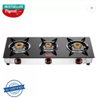 Pigeon Popular Cooktop Glass Manual Gas Stove  (3 Burners)