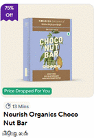 Flat 75 % off on Nourish Organics Cookies ,Granola & Choco Nut Bar {Location/Account Specific}