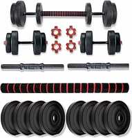 Bullar PVC Dumbbells Set and Fitness Kit for Men and Women Whole Body Workout with Connector Rod (30 kg)