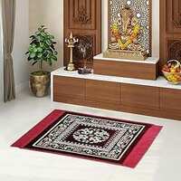 STATUS Multipurpose Pooja Prayer Mat 18x18 inch Pooja Assan (MEHROON)