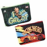 Kuber Industries Pack of 2 Pencil Pouch | Square Stationary Pouch | Pen-Pencil Box for Kids | School Geometry Pouch | 