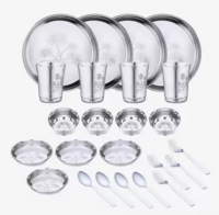 LIMETRO STEEL Pack of 24 Stainless Steel Dinner Set  (Steel)
