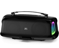 Amkette Boomer FX Pro Bluetooth Speaker with 30W Rich Sound, Dedicated Bass Boost Mode, 7 Hours Playback, Splash Proof, BT, AUX, USB, SD Card, Type-C Charging (Black) 