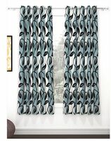 Story@home Nature White & Grey 2 Pieces Ethnic Motifs Printed Window Curtains