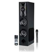 GIZMORE ST5000 PRO 50W Bluetooth Tower Speaker | Digital LED Display Wooden Cabinet | Volume & Bass Control | Karaoke and Party Speaker with Multiple Connectivity And Wireless MIC (Black)