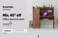 Min. 40 to 70% Off on Couch culture furniture + 10% Instant Discount on HDFC Credit Card