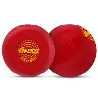 FitBox Sports Gully Ball Pack of 2 Cricket Balls | Wind Ball 90gm for Indoor & Outdoor - Red