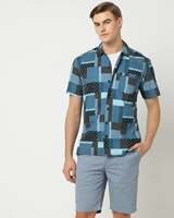 JOHN PLAYERS JEANS Men Printed Slim Fit Cotton Shirt