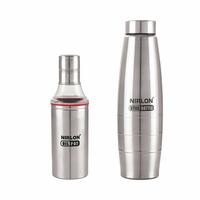 NIRLON BEST STAINLESS STEEL WATER BOTTLE SET PACK OF 02, 600 ML,1000ML