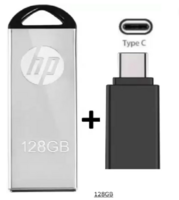 HP v220w 128 GB Pen Drive  (Silver, Black)