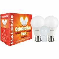 Halonix Celebration Pack LED Bulbs - Astron, Cool White 6500K, B22, 3 pcs (2 pcs 9 W + 1 pc 0.5 W)