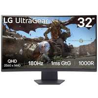 LG Ultragear™ 32GS60QC (32 inch) QHD 1000R Curved Gaming Monitor (2560 x 1440) with 180Hz, 1ms, AMD FreeSync™, HDR10, VESA Certified, HDMIx2 DisplayPort, 3-Side virtually Borderless - Black