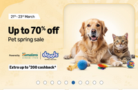 Amazon Pet Spring Sale (21-23 March) - Upto 70% off  + Up to Rs.200 Cashback