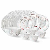 Larah by Borosil Boro Fluted Series Opalware Dinner Set Apply 40% coupon