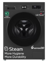 LG 8 kg 5 Star, Inverter Direct Drive Technology, Wi-Fi Enabled, Steam Fully Automatic Front Load Washing Machine with In-built Heater Grey, Black  (FHB1208Z4M)