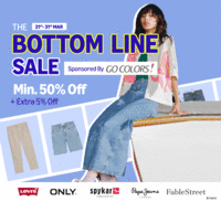 Amazon The Bottom Line Sale - Min 50% off on Fashion + Extra 5% off
