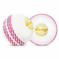 FitBox Sports Professional Ball Pack of 2 Cricket Balls | Wind Ball 130gm for Indoor & Outdoor - White/Black
