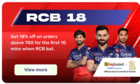 Bigbasket : Get 18% Off on orders above ₹700 for the 10 mins when RCB bat