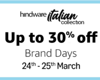 Hindware Brand Days Up to 58% Off + 12% Cashbacks on Hindware Products  (24th - 25th March)