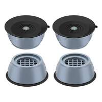 GOPI Refrigerator Stand, Washing Machine Stand, Furniture Base Stand, Fridge Stands for Single Door and Double Door (Pack of 4) (Grey), Medium