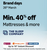 Amazon : The Sleep Company Brand Days - Upto 58% off on Mattresses & more + 10% off with HDFC, BoB, Axis Bank Cards