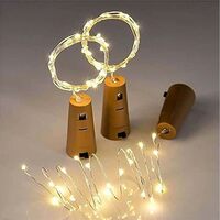 Lexton 20 LED Wine Bottle Cork Lights Copper Wire String Lights (Warm White, Pack of 2)