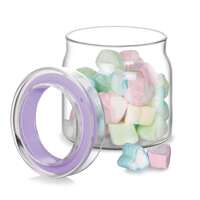 Treo By Milton Alin Jar with Glass lid, 500 ml, Transparent |Microwave Safe | Food Storage Container | Snacks, Cookies, Dry Fruits, Spices, Pickles