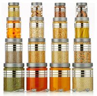 Darkpyro Plastic Container Set of 16/ Silver Line container set/Airtight spice container/Stackable spice jar set/Dryfruit Box