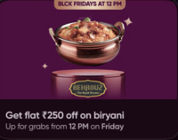 Swiggy BLCK - Get flat Rs. 250 off on biryani Friday, 12 PM (update- now banner showing 250 off on biryani) (starting 379)