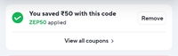 Zepto - 50 off on 249 - User specific 