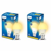 Philips 9-Watts B22 LED Warm White(Golden Yellow) LED Bulb, Pack of 2, (Ace Saver)