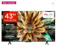 TCL C69B 108 cm (43 inch) QLED Ultra HD (4K) Smart Google TV with 30W Dolby Atmos (43C69B)