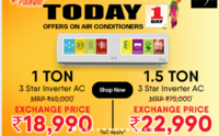 Vijay Sales - One Day Offer on Air Conditioners | 1 Ton @ 18990 & 1.5 Ton @ 22990 | Exchange Price